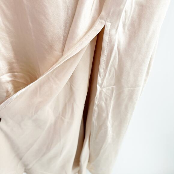 NWT Selfie Leslie Coquette Well Verse Pleated Bust Front Split Slip Dress Size L - Picture 7 of 13